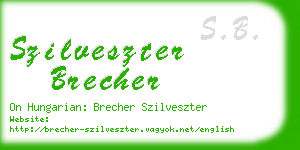 szilveszter brecher business card